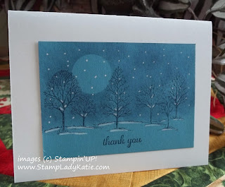 Winter Card made with Stampin'UP!'s Lovely as a Tree Stamp Set and white Chalk Marker
