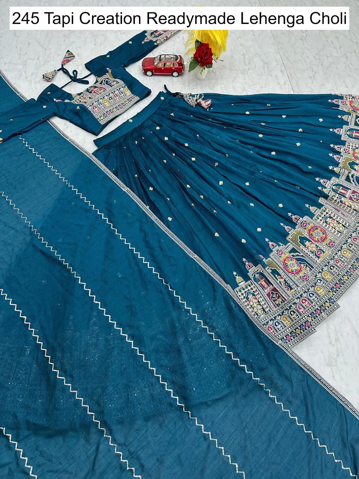Design 245 Tapi Creation Vichitra Thread Work Readymade Lehenga Choli