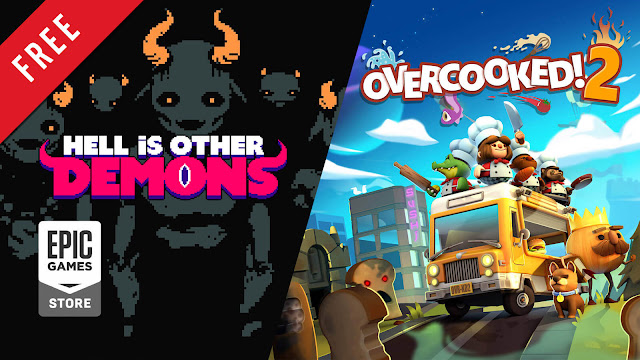 hell is other demons overcooked 2 free pc game epic games store fast-paced bullet hell platformer co-operative cooking simulator video game cuddle monster kongregate ghost town games team 17