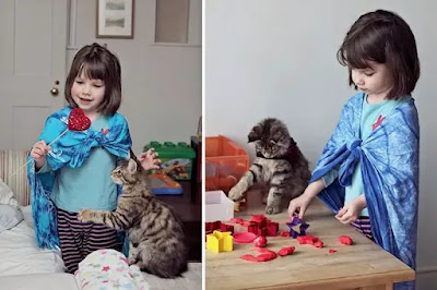 Historia de amor: una niña extraordinaria + un gato increíble de terapia