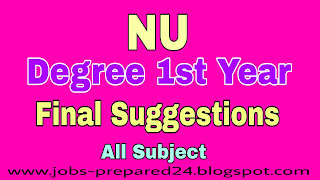 Nu Degree 1st year final suggestions 2019 - All Subject 100% Common