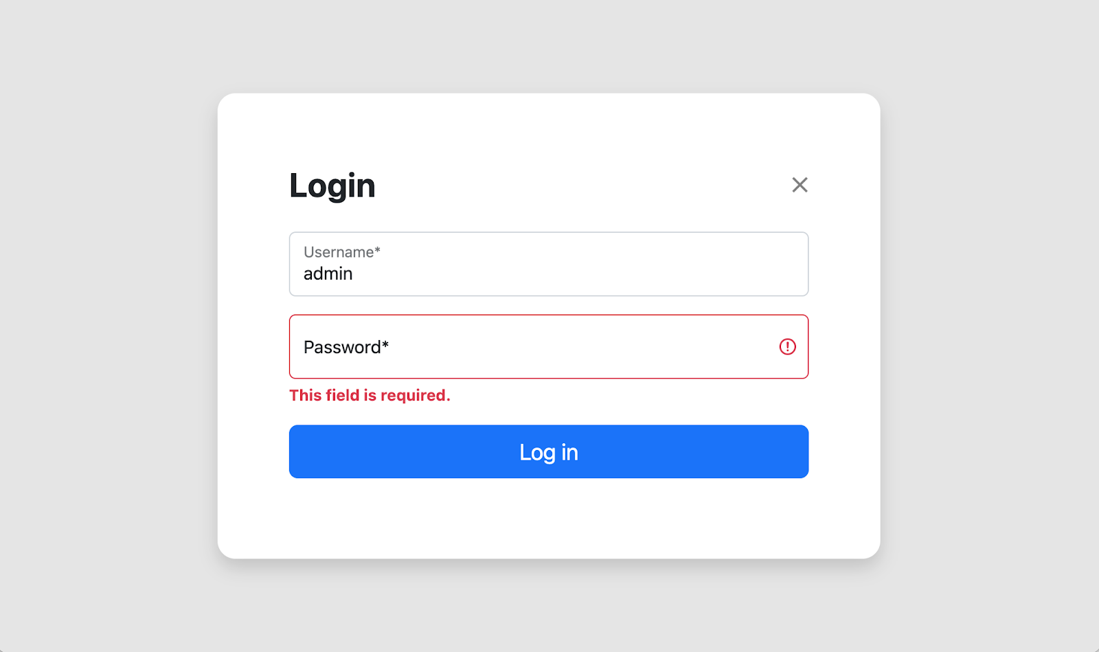 Validated form within a modal dialog