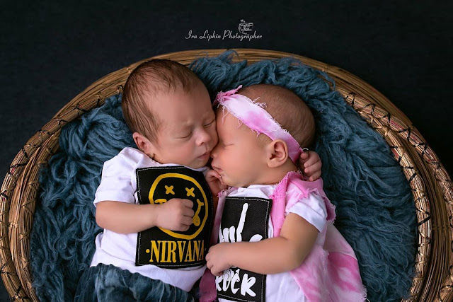 cute baby girl and boy twins