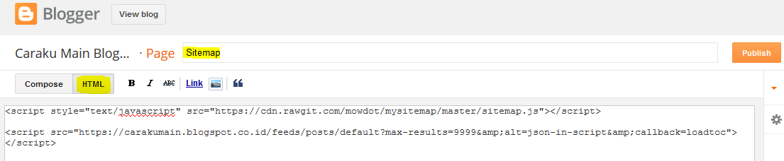 Cara Membuat Sitemap Daftar Isi Otomatis Sederhana di Blogger Cara Membuat Sitemap Otomatis Sederhana di Blogger