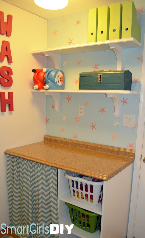 DIY Laundry Room Shelves