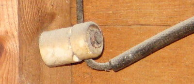 A knob, of the knob & tube wiring system.