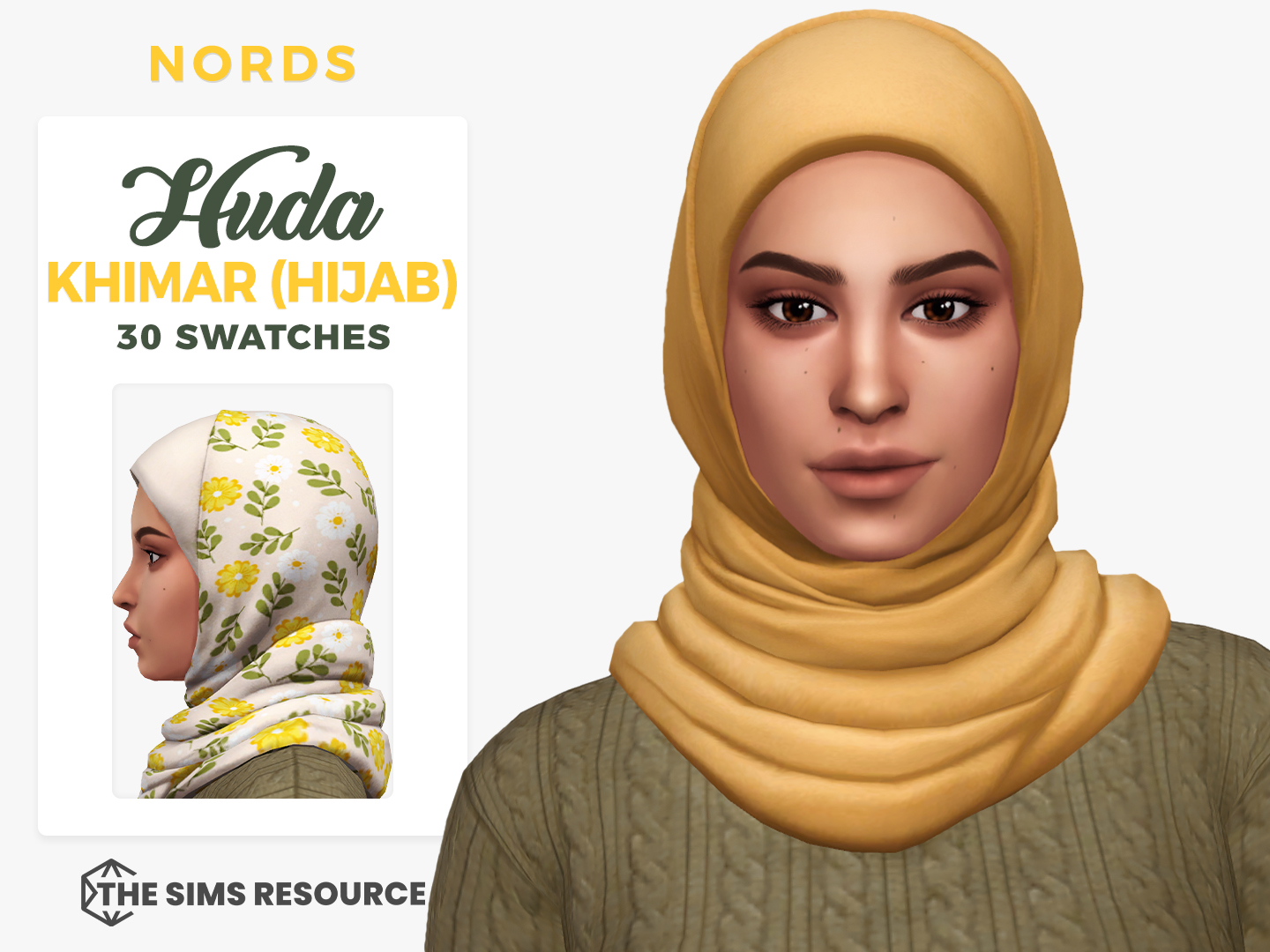 Huda Khimar Sims 4 CC Hijab