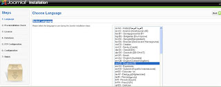selected language install joomla