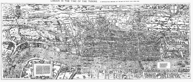 By Mike Calder, image of Civitas Londinium, Agas' Map of London, c. 1570-1605 [Public domain], via Wikimedia Commons