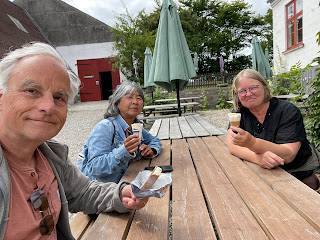 Sampling ice cream at Ærø Brewery
