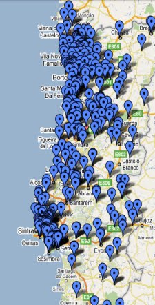 Mapa dos blogues das Bibliotecas Escolares do país