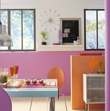 Panorama Peinture Couleur Cuisine Orange Et Rose Ambiance