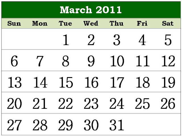 monthly calendar printable 2011. Free Homemade Calendar 2011