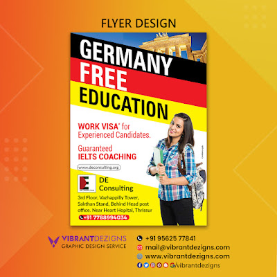 germany education poster, Educational consultant poster design, study in Germany flyer, education flyer design, social media design for educational consultant, DE consultant thrissur