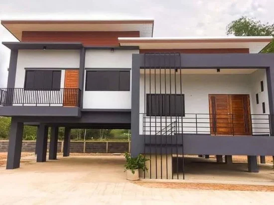 desain rumah panggung beton minimalis
