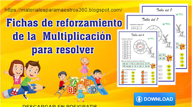 Fichas de reforzamiento de la Multiplicacion para primaria