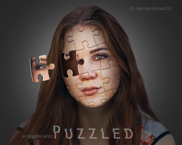 Puzzled, hgraphicspro, girl, photoshop manipulation