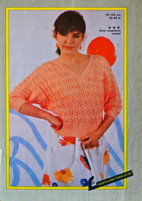Vintage 1980s Knitting Pattern, Ladies' V-Neck Dolman Sweater - Patons, Leaflet No  3452
