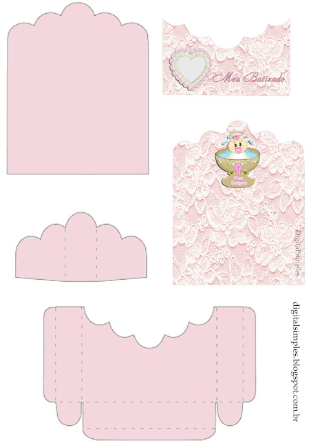 Girl Baptism Free Printable Invitations Envelope.