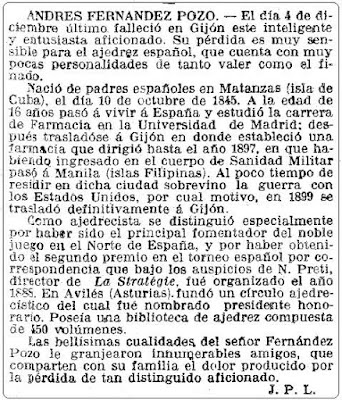 La Vanguardia, fallecimiento de Andrés Fernández Pozo en 1912