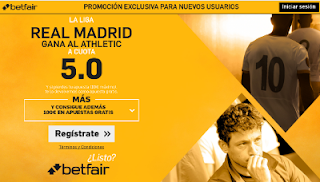 betfair supercuota 5 Real Madrid gana al Athletic Liga 23-10