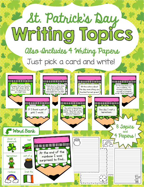 https://www.teacherspayteachers.com/Product/FREEBIE-St-Patricks-Day-Writing-Prompts-Papers-2432054