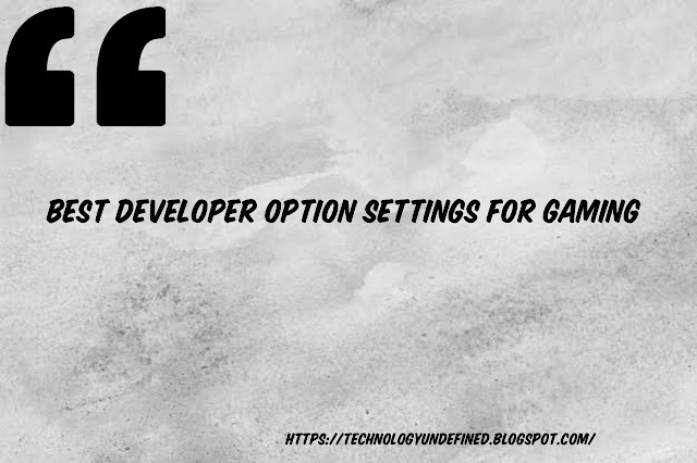 best developer option settings for gaming in 2021