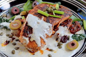 Spicy Pan-Seared Salmon with Feta Sauce