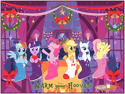 Dark Hall Mansion x Hasbro My Little Pony Friendship Is Magic Christmas Prints by Steve Thomas - “Warm Your Hooves”