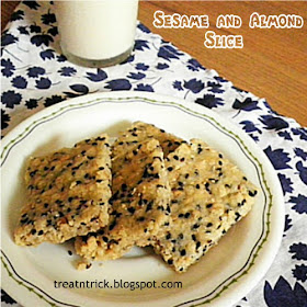 Sesame & Almond Slice Recipe @ treatntrick.blogspot.com