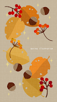 秋のおしゃれでシンプルかわいいイラストスマホ壁紙/ホーム画面/ロック画面