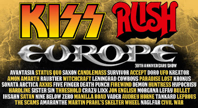 Sweden Rock Festival, Kiss, Rush, Europe, Survivor