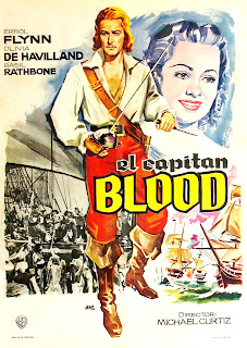 EL CAPITÁN BLOOD. Cartel: 70 x 100 cms. España. Arte: Jano. EL CAPITÁN BLOOD. Captain Blood. 1935. Estados Unidos. Dirección: Michael Curtiz. Reparto: Errol Flynn, Olivia de Havilland, Lionel Atwill, Basil Rathbone, Ross Alexander, Guy Kibbee, Henry Stephenson, Robert Barrat, Hobart Cavanaugh.