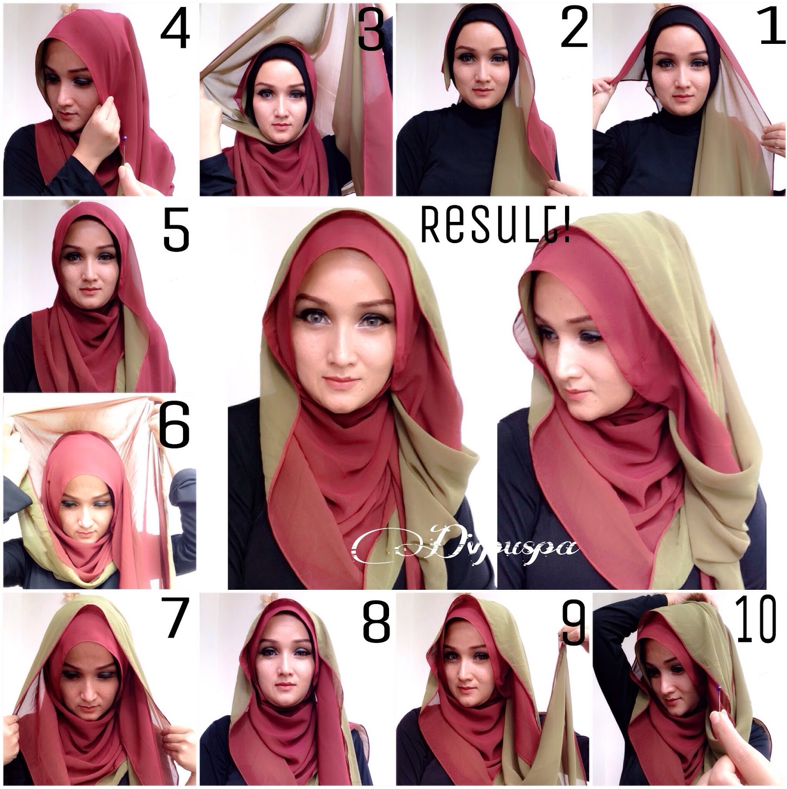23 Gambar Keren Tutorial Hijab Pashmina Diamond Paling Dicari