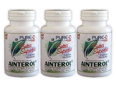 AINTEROL Butea Superba 3 x 500mg Capsules 