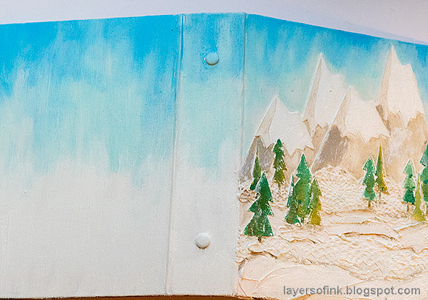 Layers of ink - Snowy Mountains December Daily Tutorial by Anna-Karin Evaldsson.