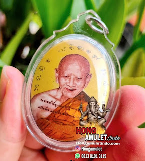 Thai Amulet Locket LP Hong Wat Susantungmon dengan Salika Gading (ivory)