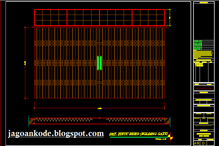 Detail Pintu Ruko Folding Gate Autocad File Dwg Jagoan 