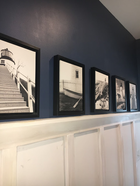 Black & White photos in entry hall