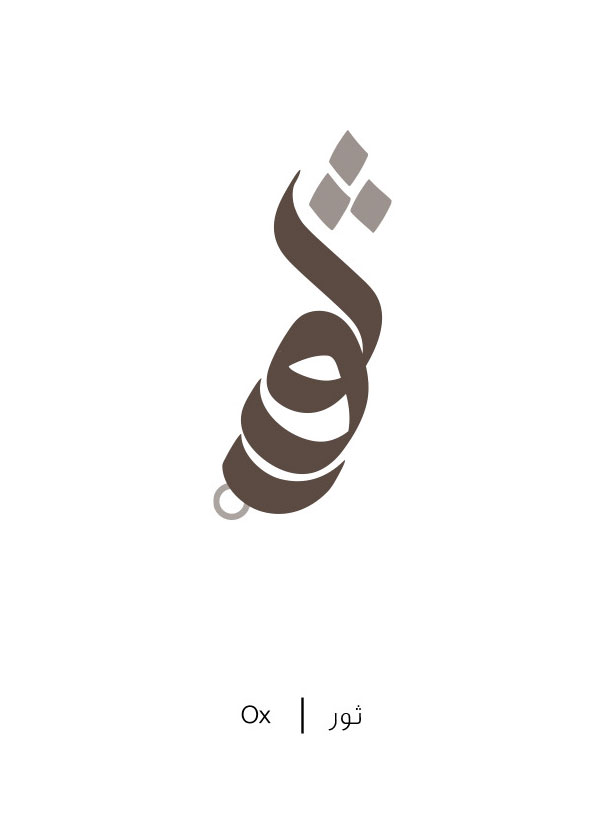 Arabic Words Illustrated Based On Their Literal Meaning - Ox - Thur