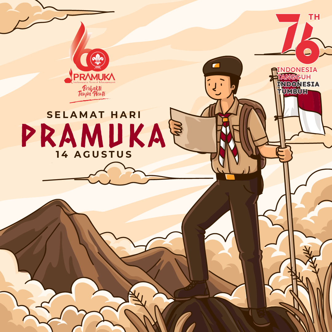 Gambar Ucapan Selamat Hari Pramuka Ke-60 - 14 Agustus 2021