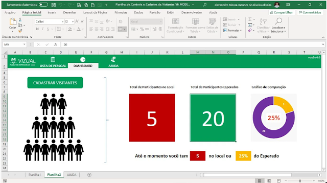 Planilha de Cadastro e Controle de Visitantes em Excel