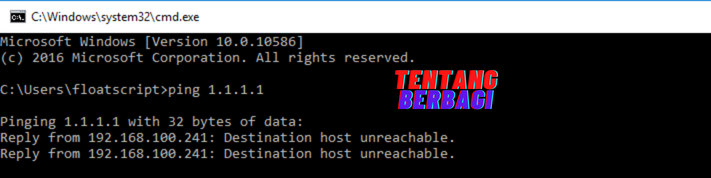 Cara Mengatasi Destination Host Unreachable