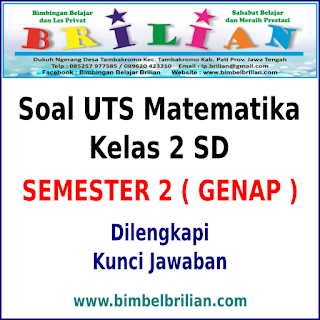 Download Soal Uts Matematika Kelas 2 Sd Semester 2 ( Genap ) Dan Kunci Jawaban