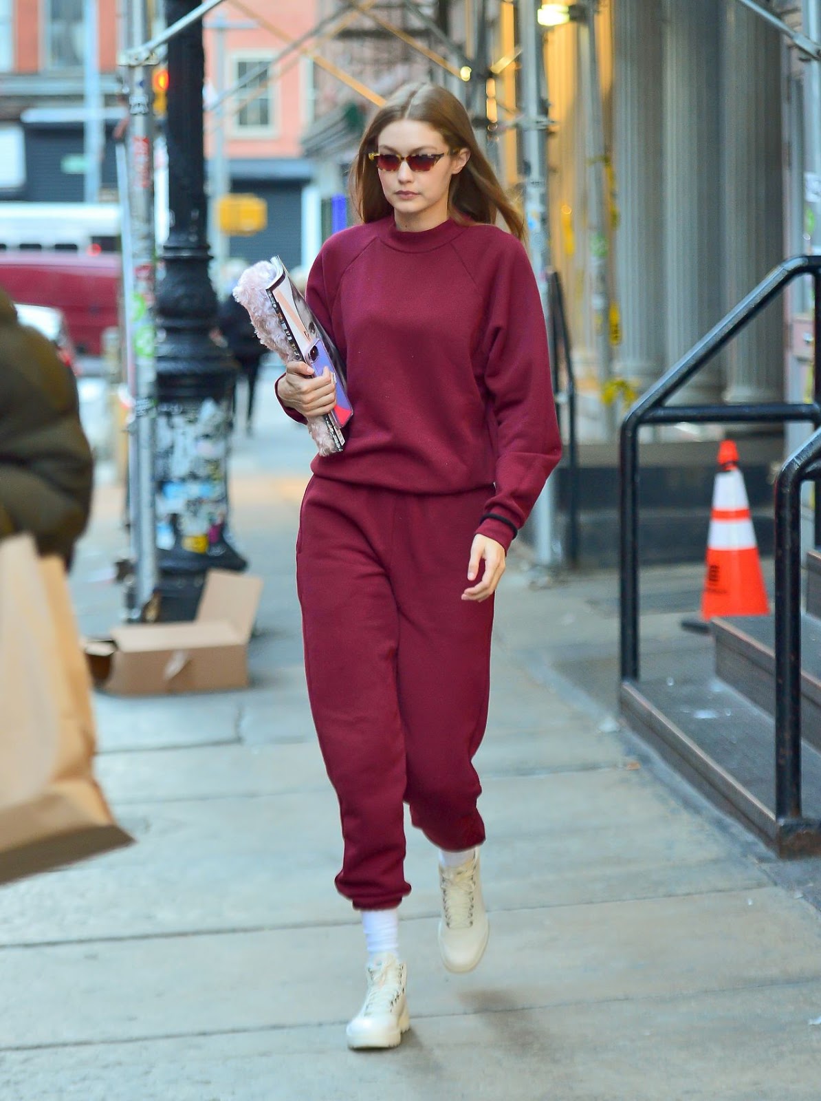 Gigi Hadid high street style fashion in New York City