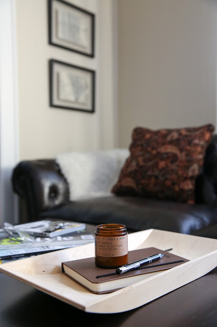 Levitate Style and Raymour & Flanigan, Blackwell Leather Couch, Sondra Lift-Top Coffee Table