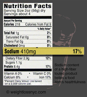 sodium intake and nutritional values