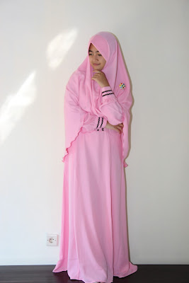 gamis syari warna pink