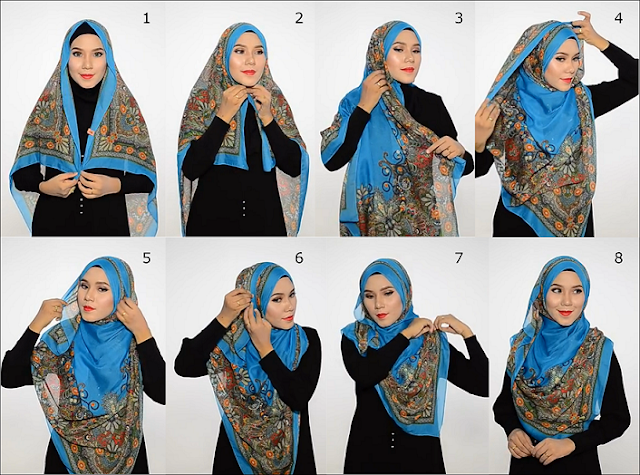 Tutorial Hijab Segi Empat Syar'i