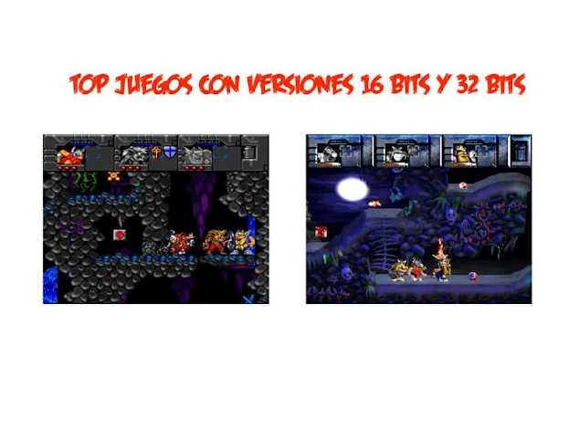 juegos 16 bits 32 bits